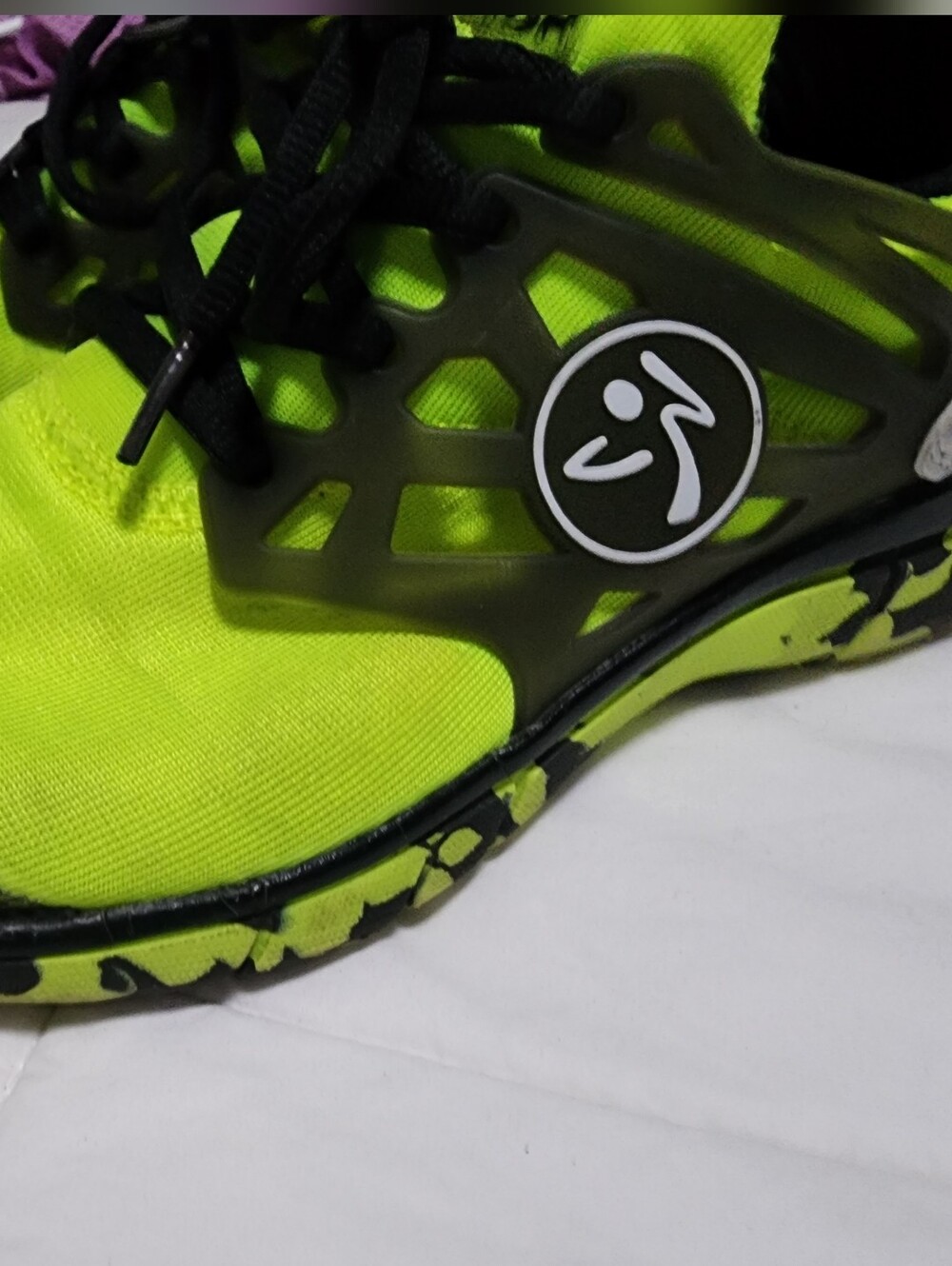 Zumba Fitness Neon Lime and Black Women's Dance Sneakers